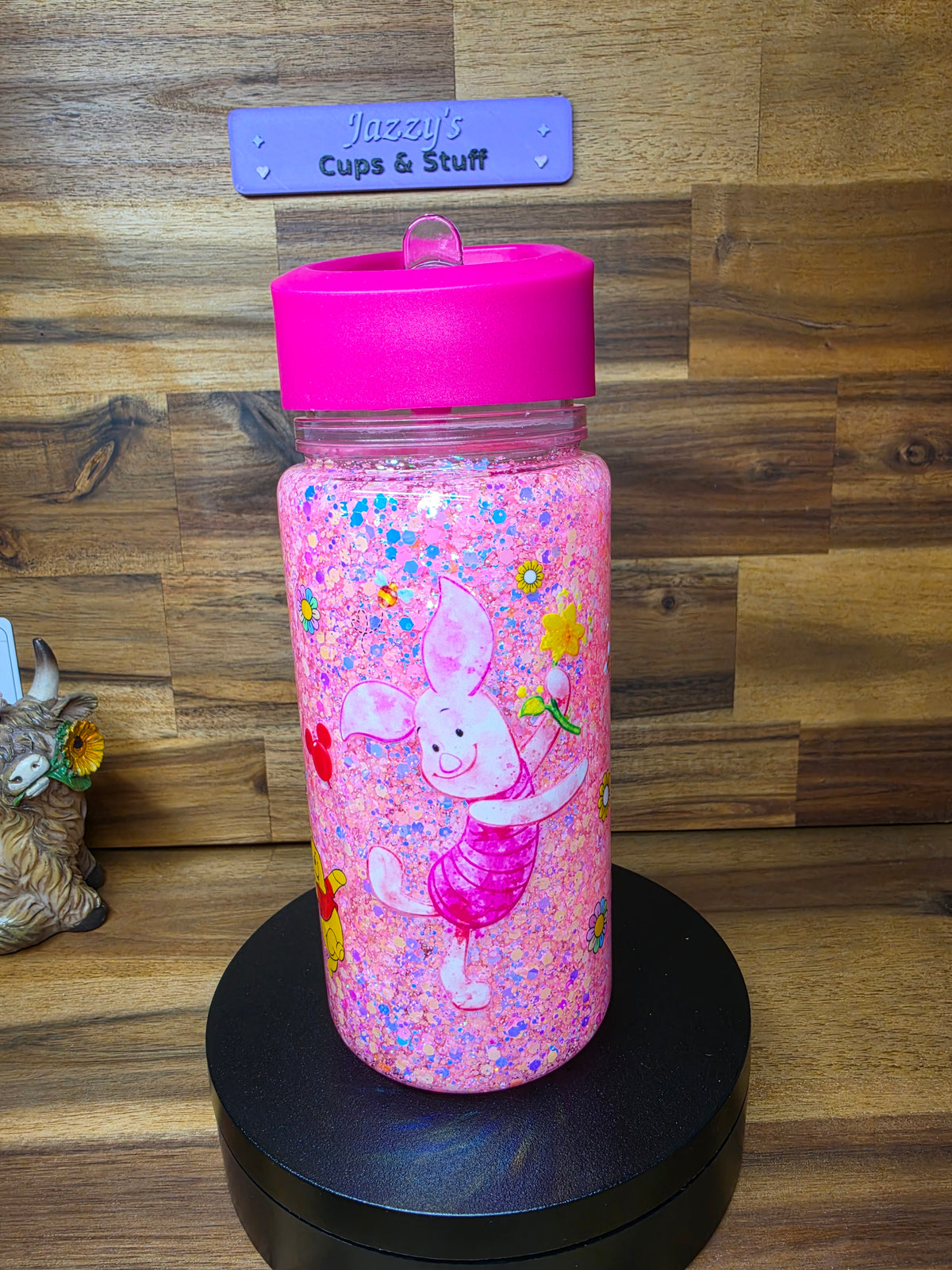 Piglet Pink Glitter 10oz Snow globe Cup | Perfectly Imperfect 🩷