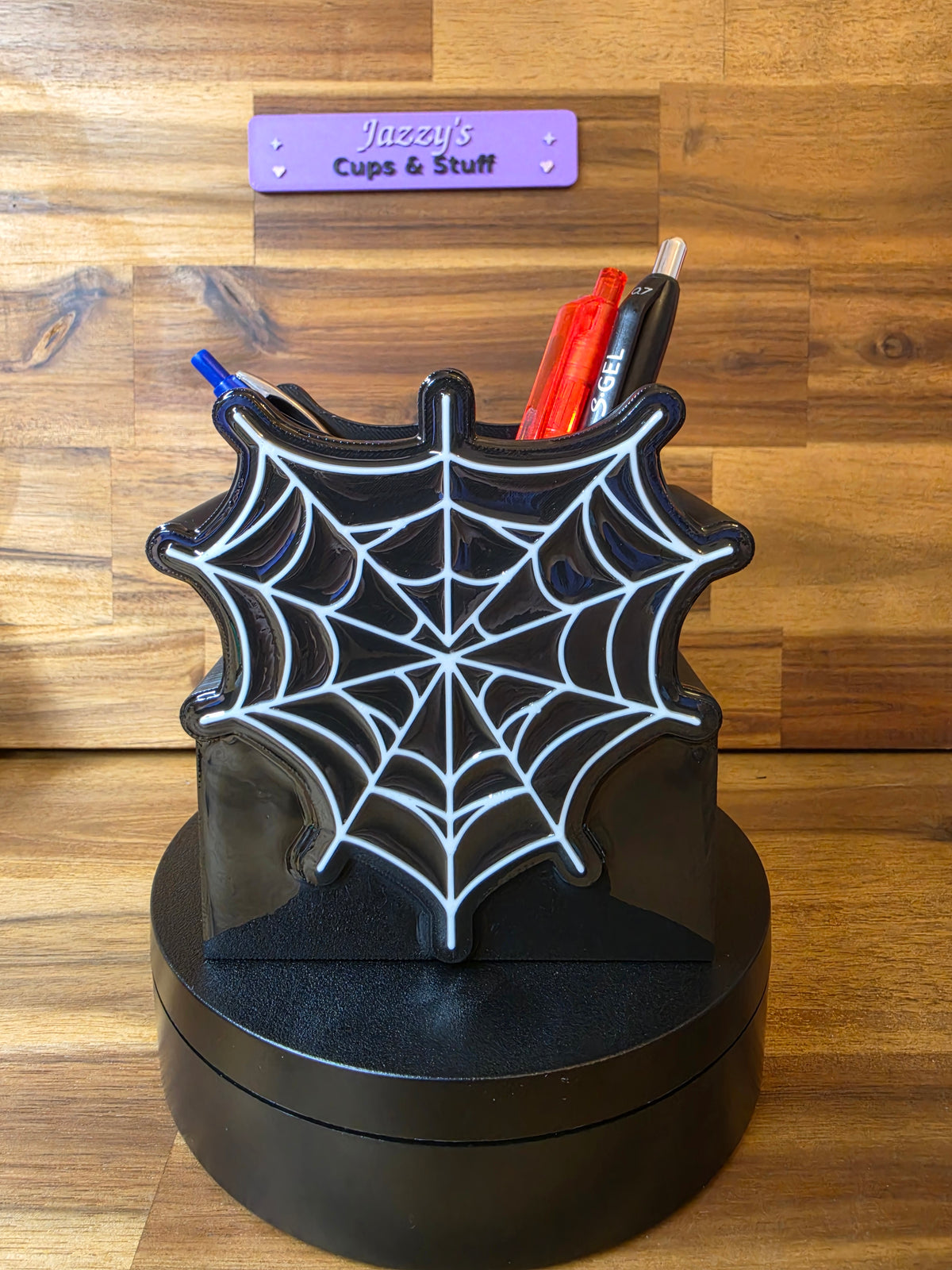 Halloween Spiderweb Pen Holder | 3D Printed Desk Organiser 🕷️🖤