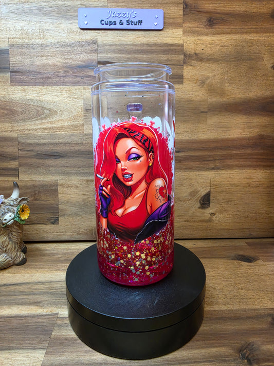 ❤️ Red Bombshell 20oz Acrylic Lava Snow Globe Cup ✨