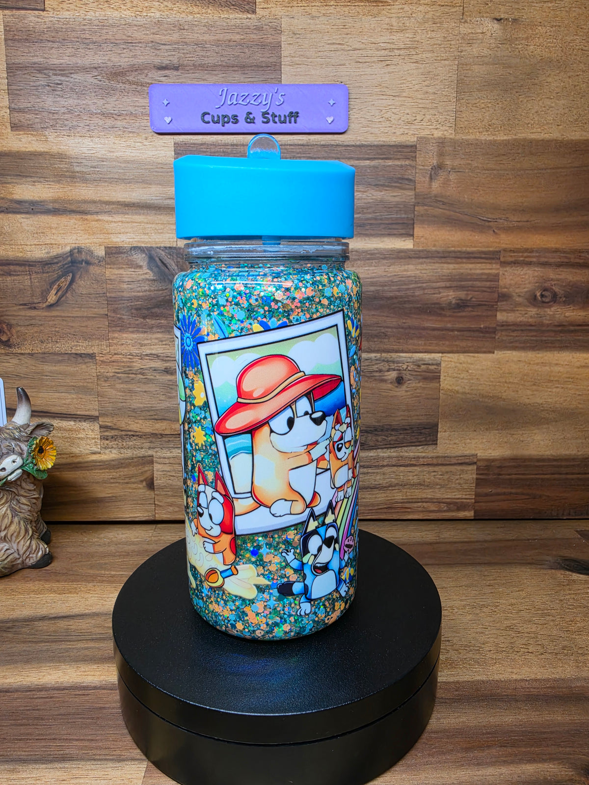Cute Cartoon Puppy Glitter Snow globe Cup 🩵 – Perfectly Imperfect