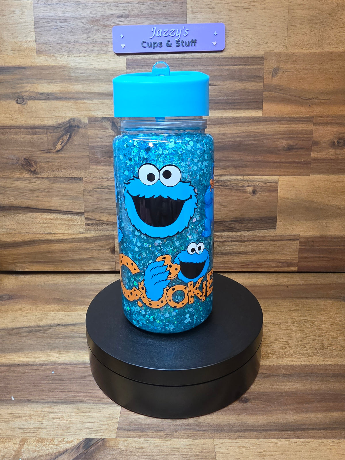 Cute Cookie Monster Glitter Snow globe Cup 💙 – Perfectly Imperfect