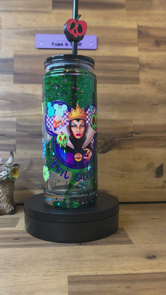 Poison Apple Queen 20oz Acrylic Lava Snow Globe Cup 🍎💚✨