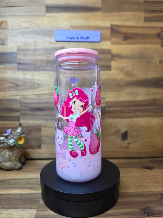 🍓 Strawberry Cutie 20oz Acrylic Lava Snow Globe Cup 💗✨